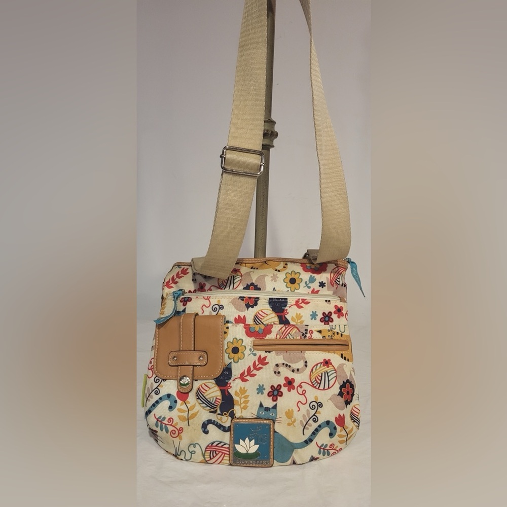 😻Price Drop..LILY BLOOM cat lovers crossbody canvas bag